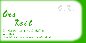 ors keil business card